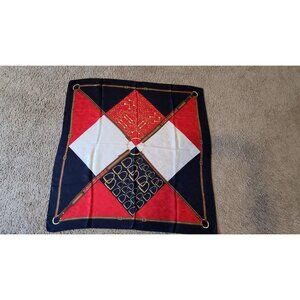 Italian Lavaggio Silk Scarf Blue/Red/White